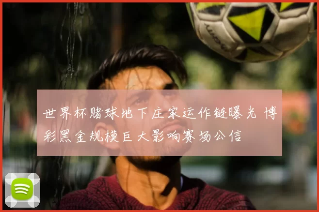 世界杯赌球地下庄家运作链曝光 博彩黑金规模巨大影响赛场公信